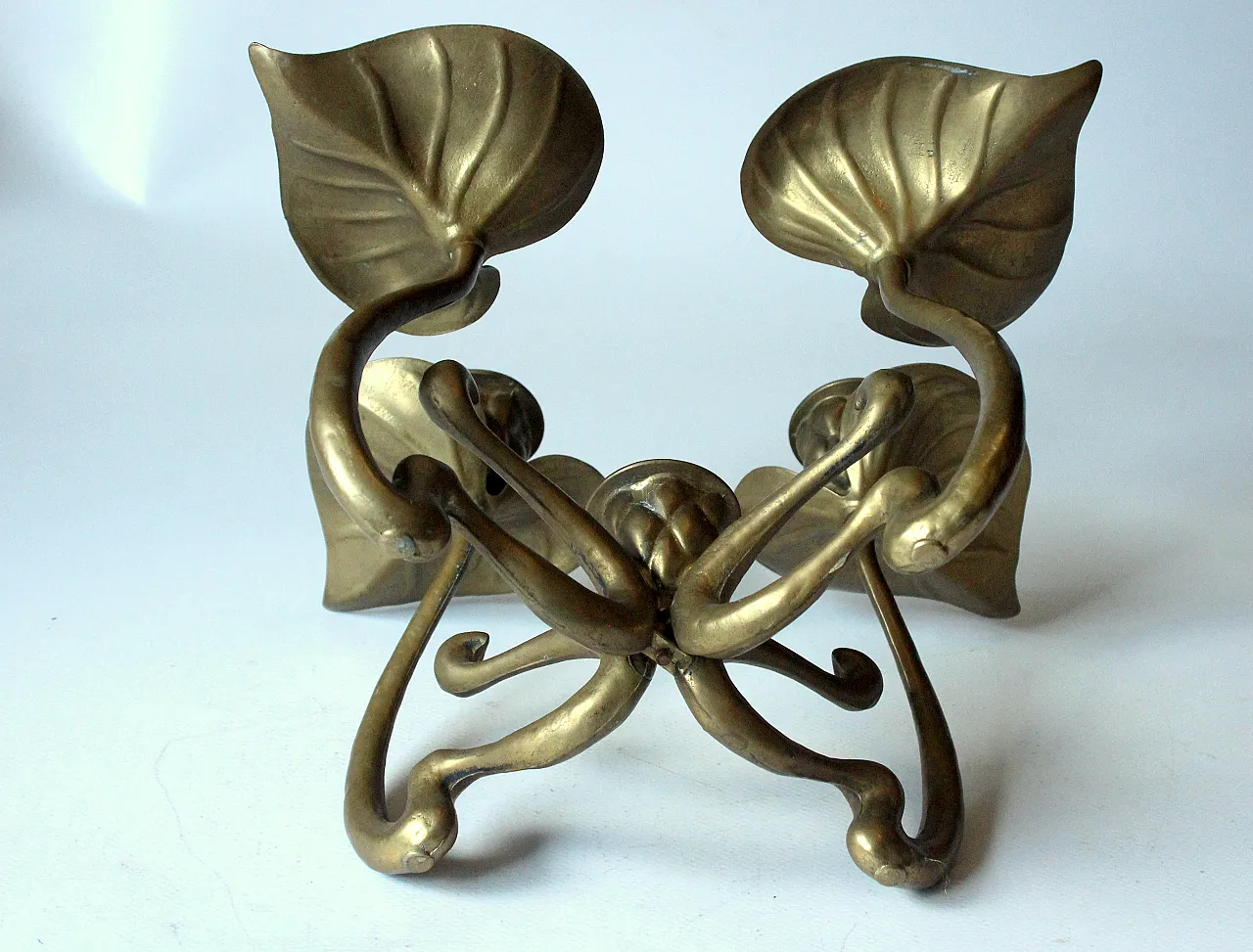 Solid brass candle holder 4 arms - advent wreath 8