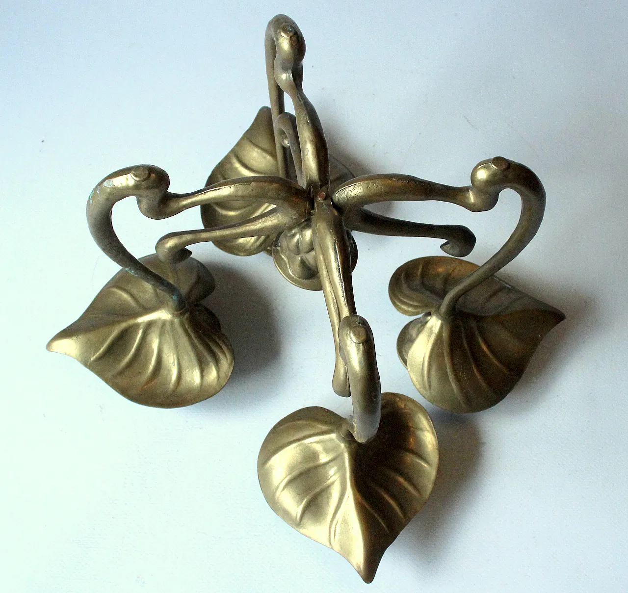 Solid brass candle holder 4 arms - advent wreath 9