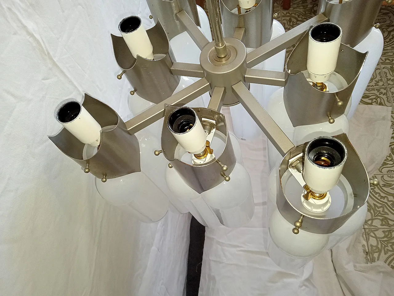 Torpedo Chandelier by Carlo Nason, 70s 5