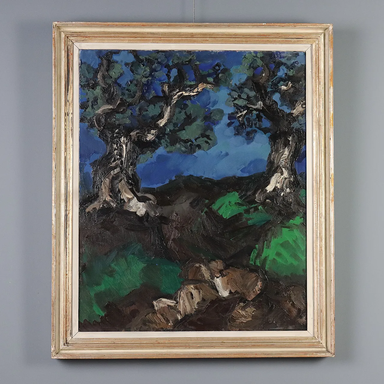 Painting by Saverio Barbaro, oil on canvas, 20th century 1
