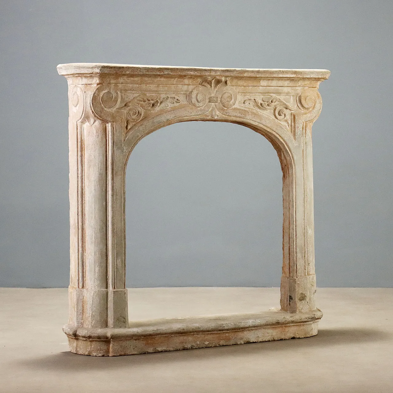 Cement graniglia fireplace, 20th Century 1
