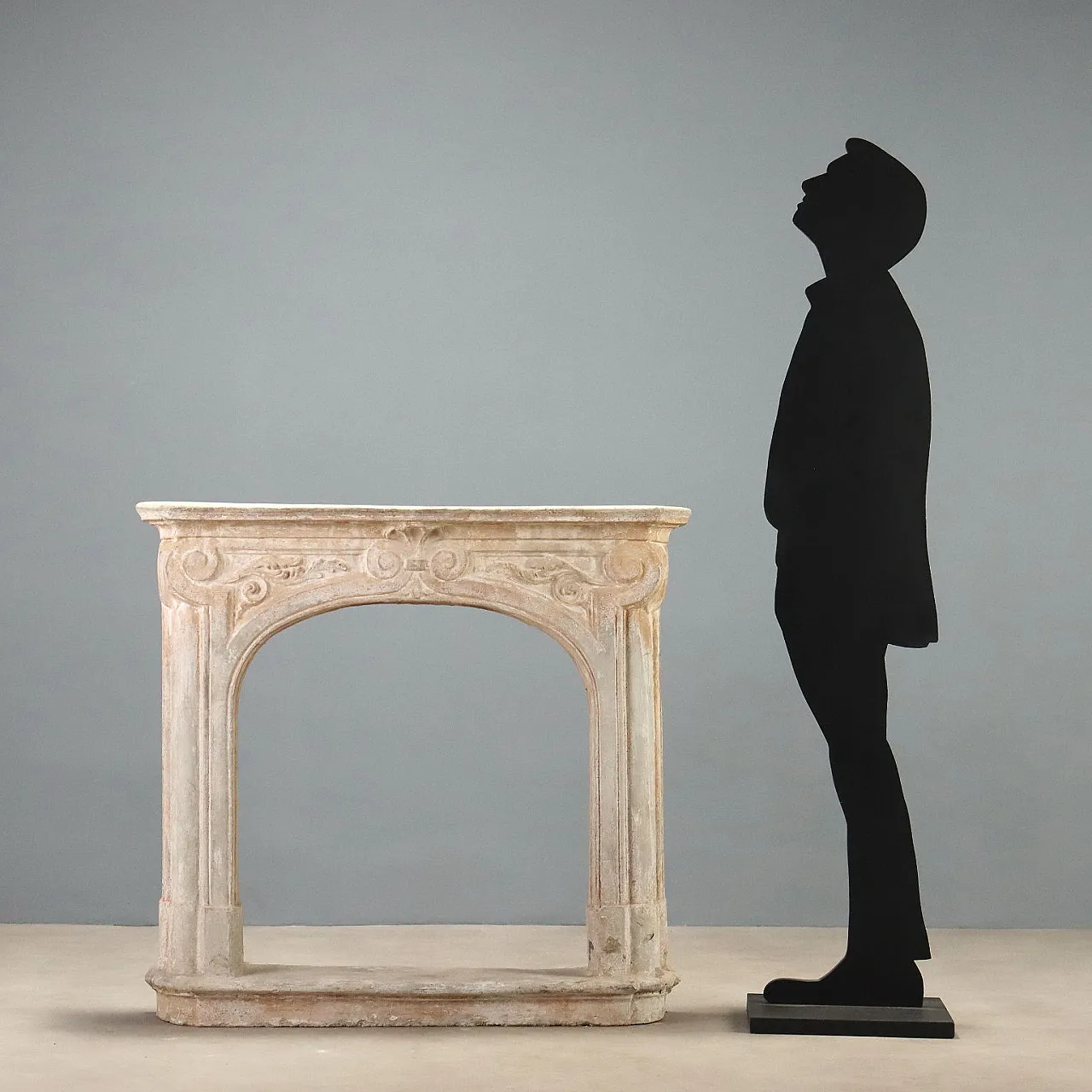 Cement graniglia fireplace, 20th Century 2