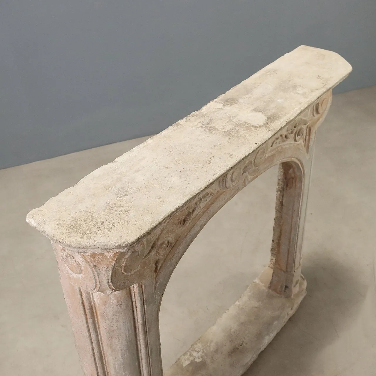 Cement graniglia fireplace, 20th Century 8