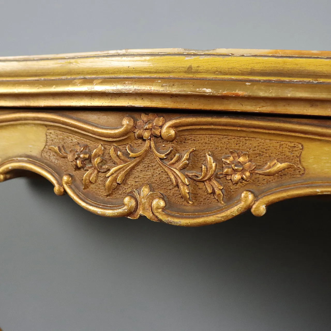 Carved and lacquered wooden console table, 19th century 3