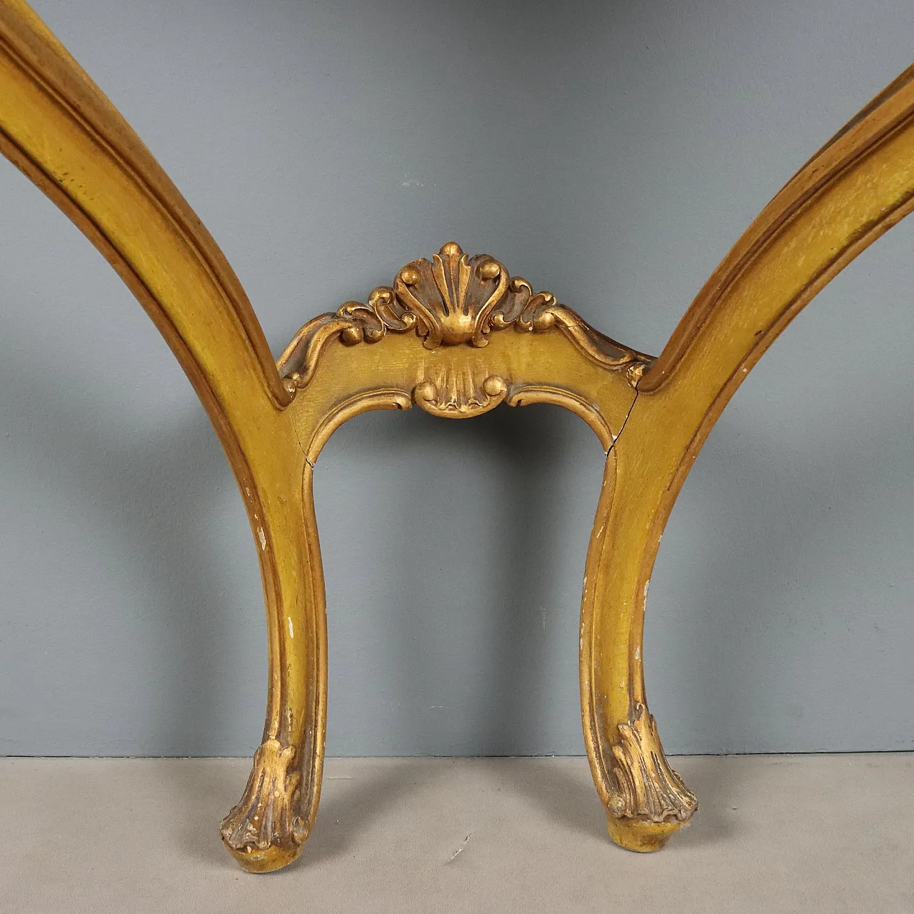 Carved and lacquered wooden console table, 19th century 5