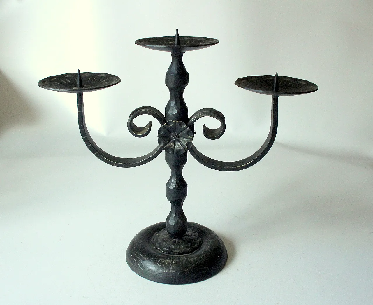 1950s - Handmade wrought iron candle holder bei Heibi/Germany 1