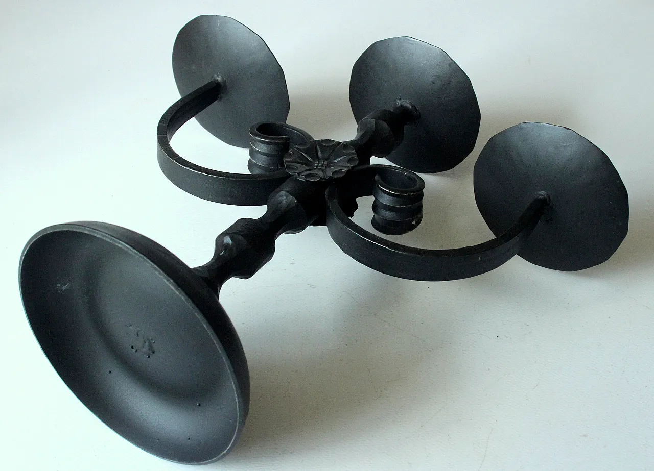 1950s - Handmade wrought iron candle holder bei Heibi/Germany 6