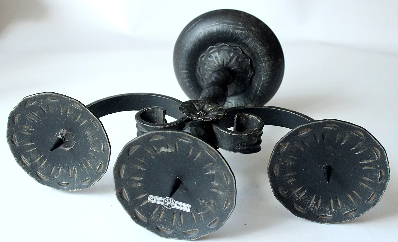 1950s - Handmade wrought iron candle holder bei Heibi/Germany 7