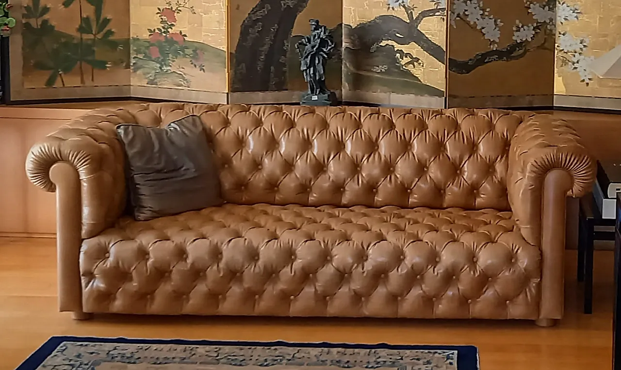 Coppia di divani Chesterfield a 2 posti, anni '80 1