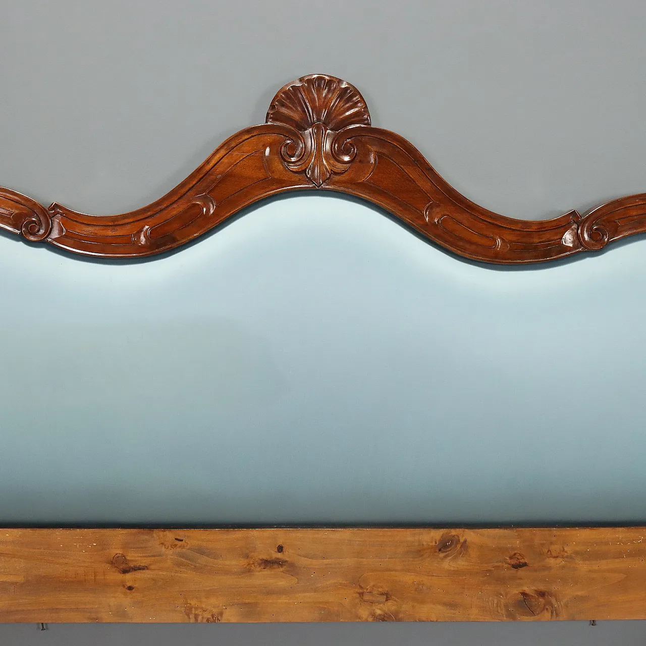 Louis Philippe walnut bed with scroll and curl carvings, 19th century 3