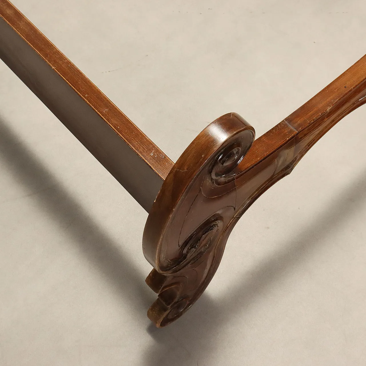 Louis Philippe walnut bed with scroll and curl carvings, 19th century 5