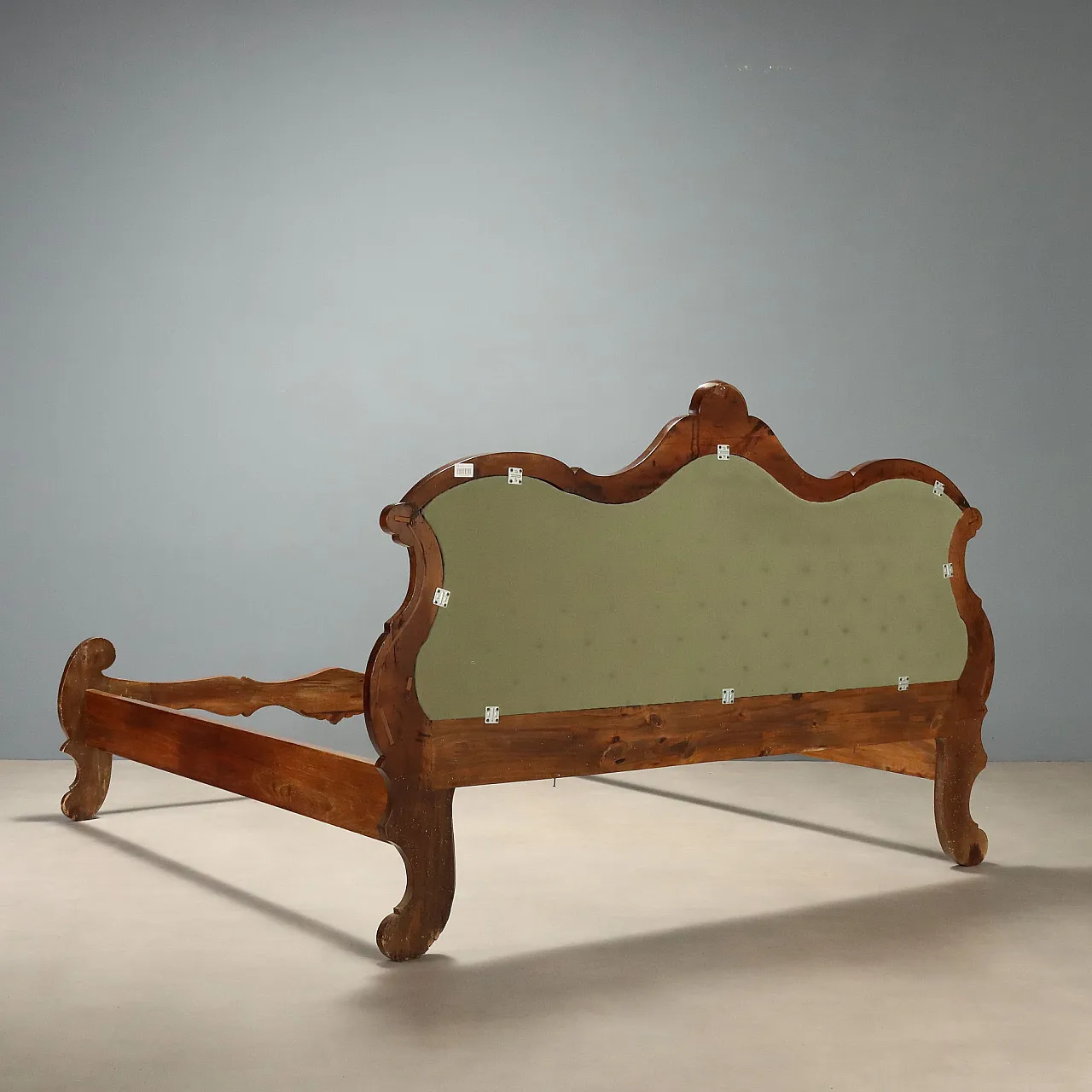 Louis Philippe walnut bed with scroll and curl carvings, 19th century 9