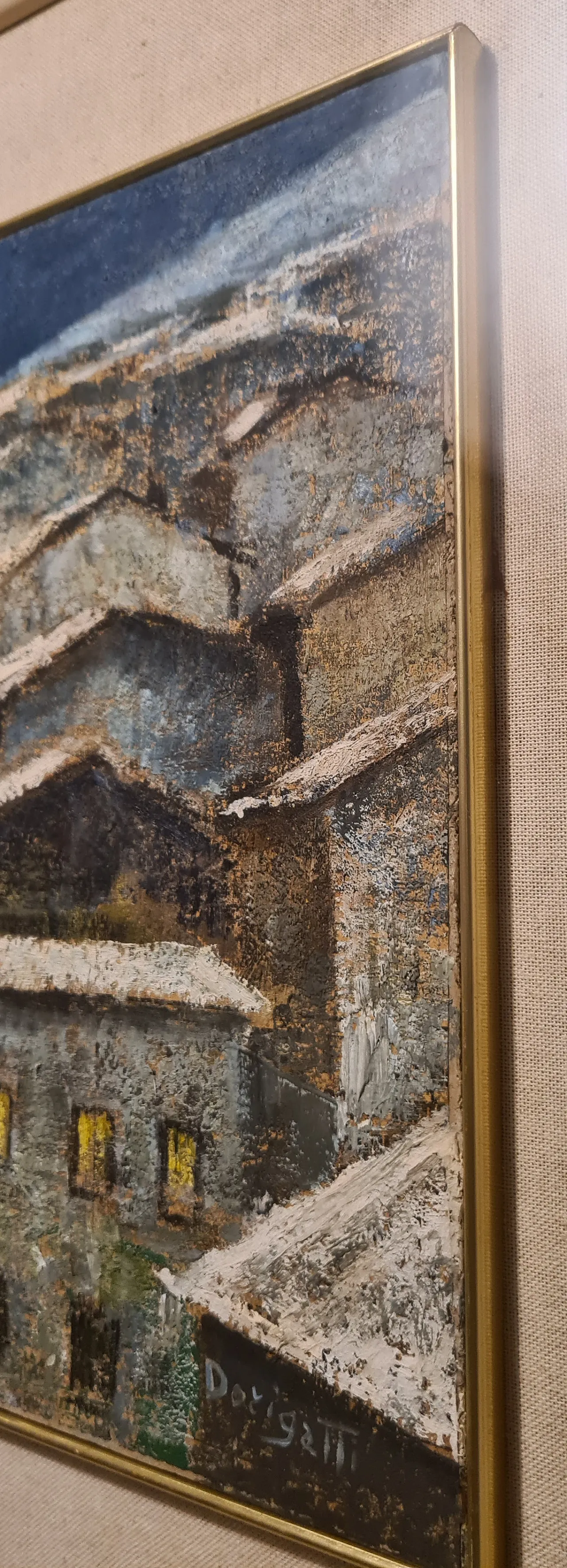 Renato Dorigatti, Snowy Landscape, oil on canvas, 1970s 2
