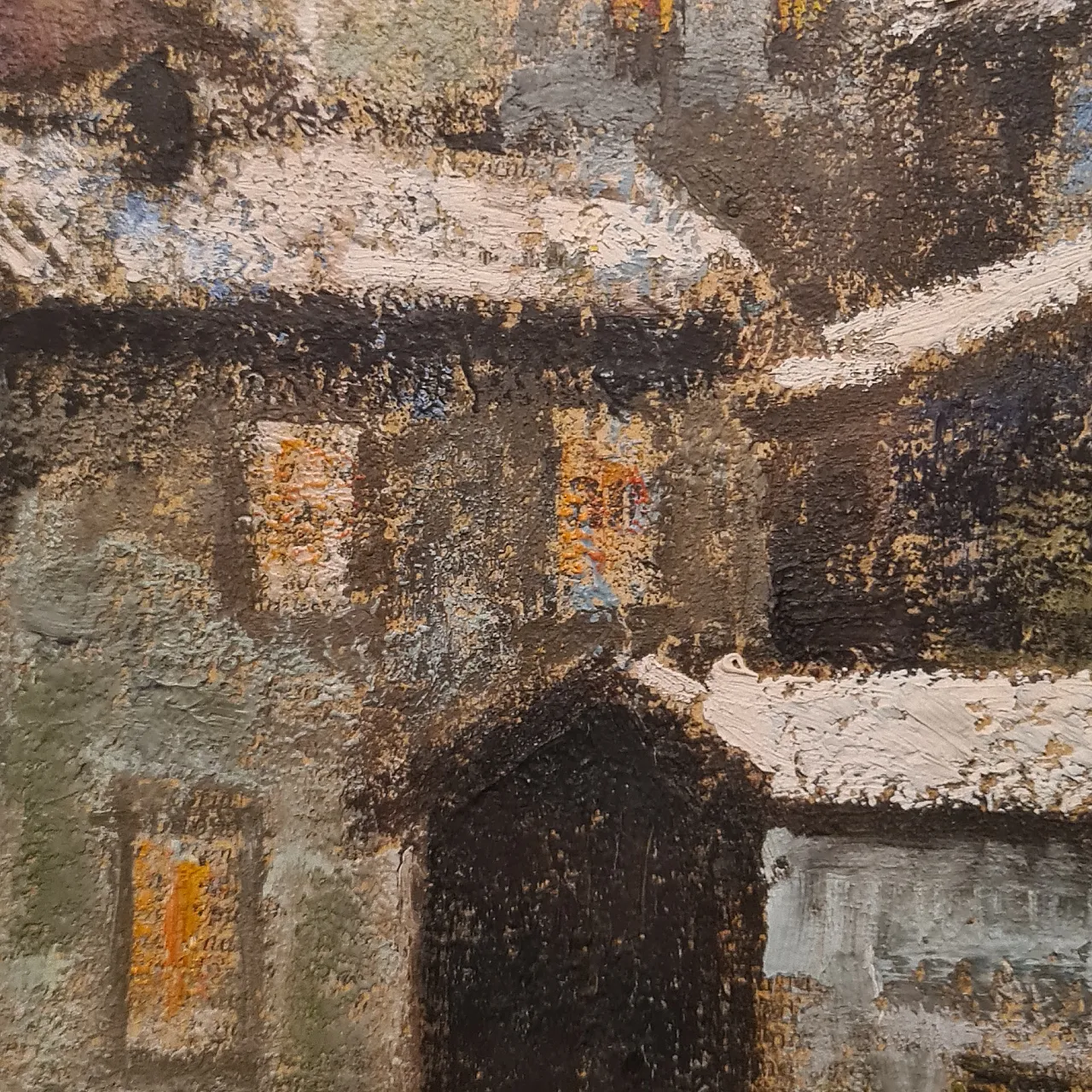 Renato Dorigatti, Snowy Landscape, oil on canvas, 1970s 3