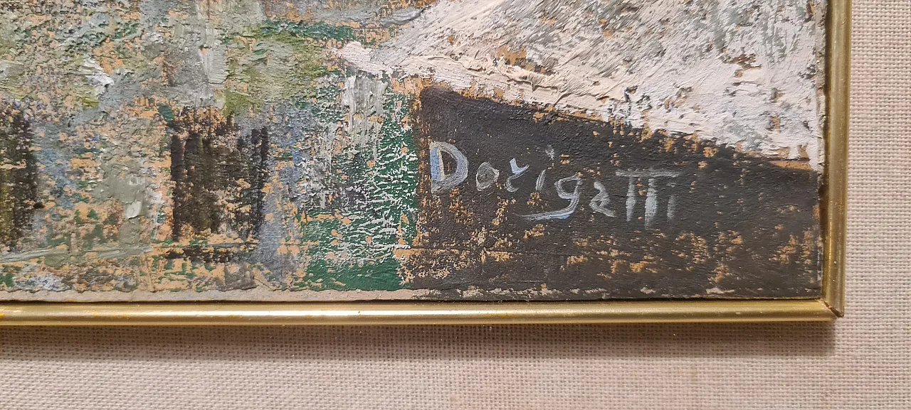 Renato Dorigatti, Snowy Landscape, oil on canvas, 1970s 7