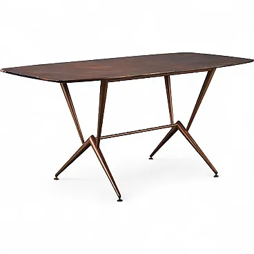 Tavolo in legno e metallo, anni '60