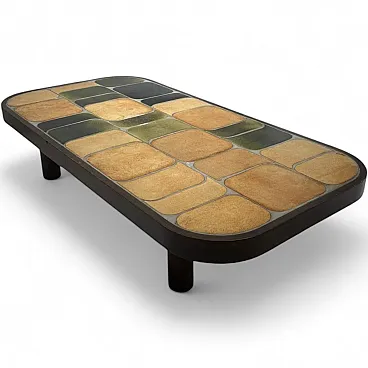 Tavolino Shogun di Roger Capron, ceramica e legno, anni ’60