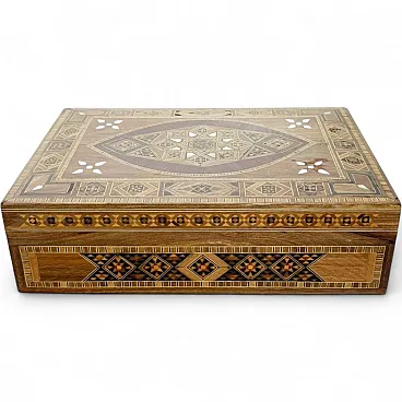 Scatola con intarsio in legno, anni ’70