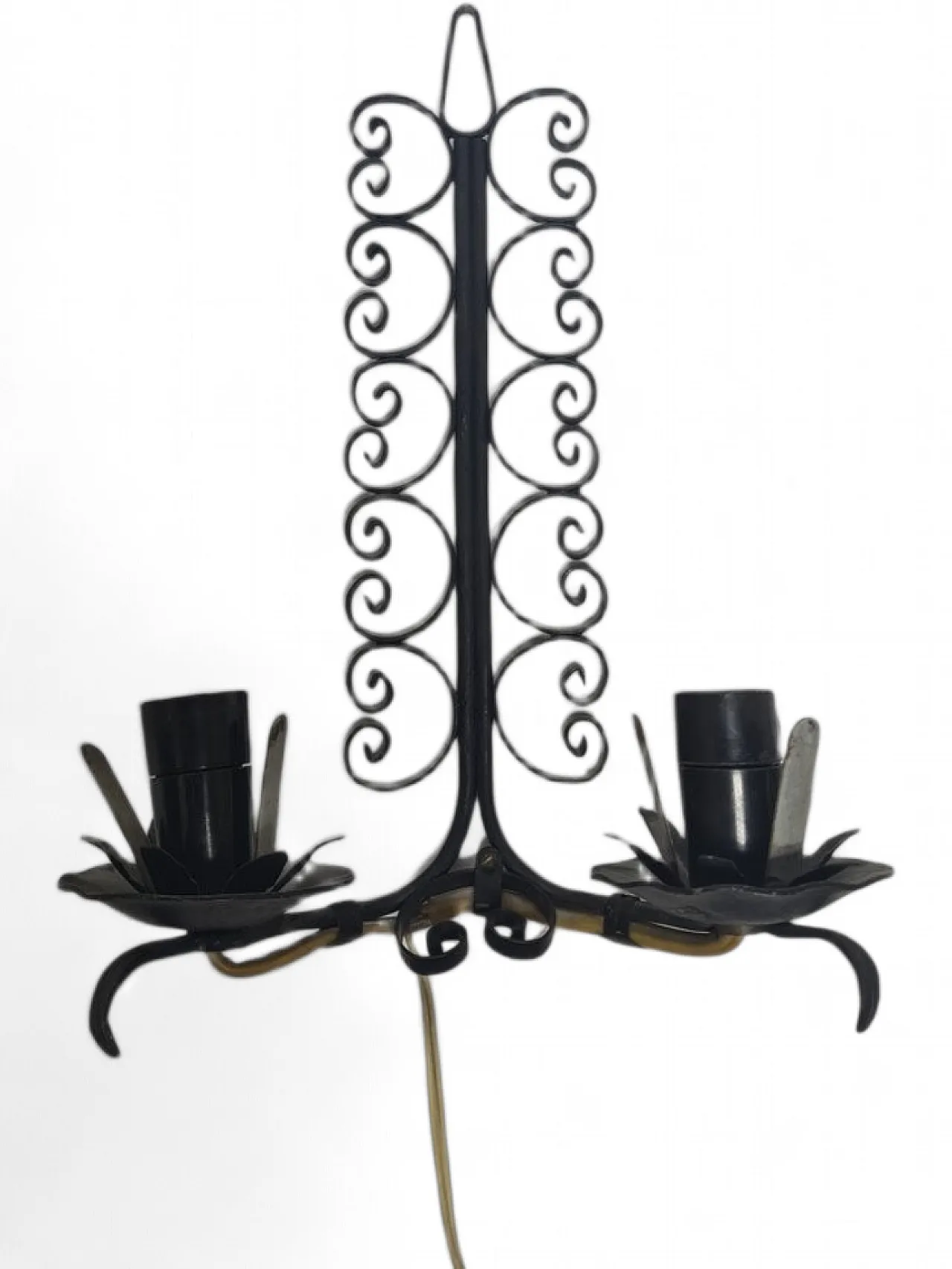 Brutalist 2-Armed Wall Lamps, Poland, 1970s, Set of 2 7