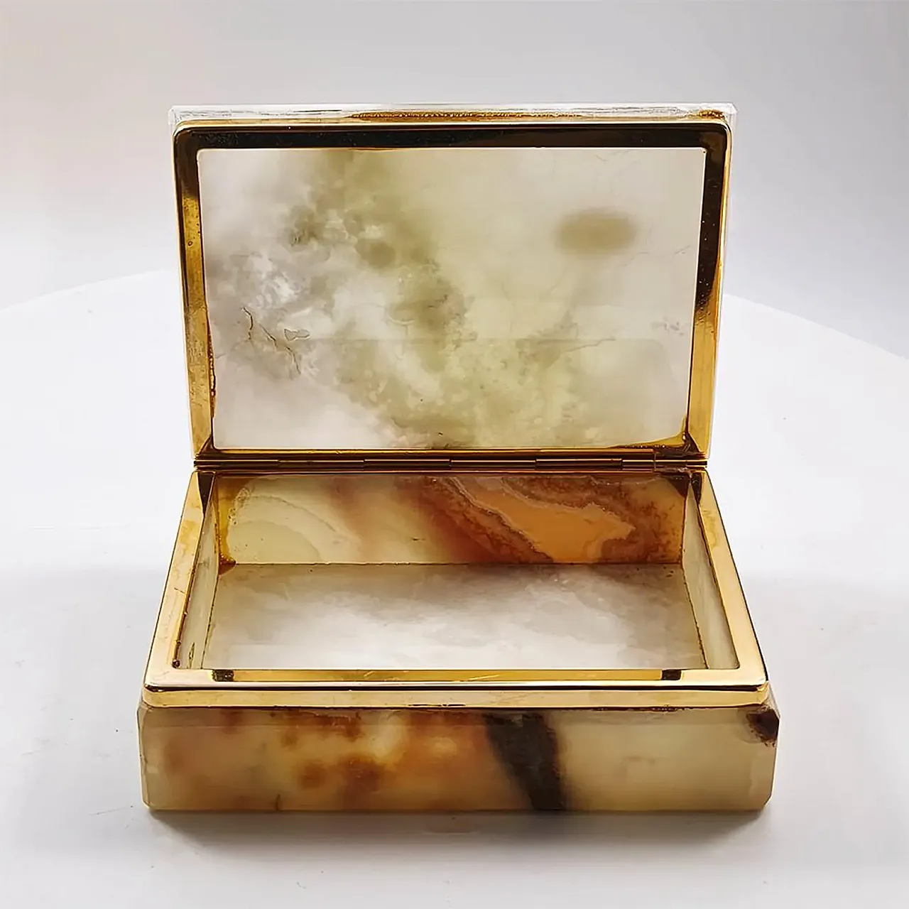 Onyx jewelry box in extra onyx, 1960s 3