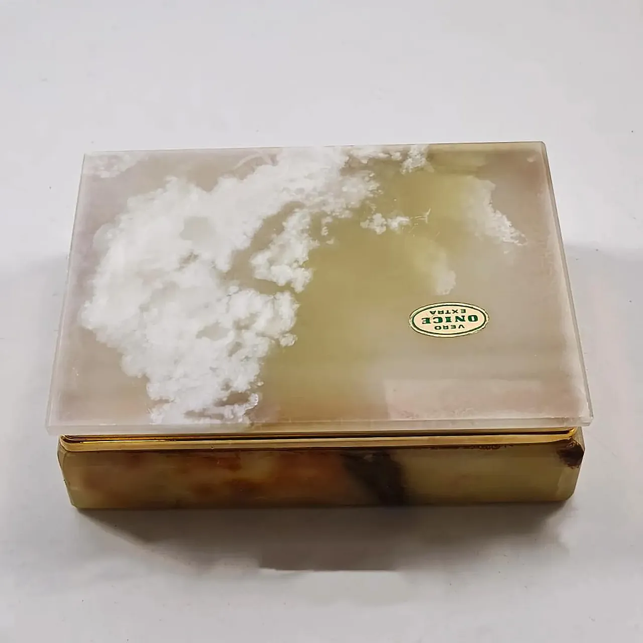 Onyx jewelry box in extra onyx, 1960s 4