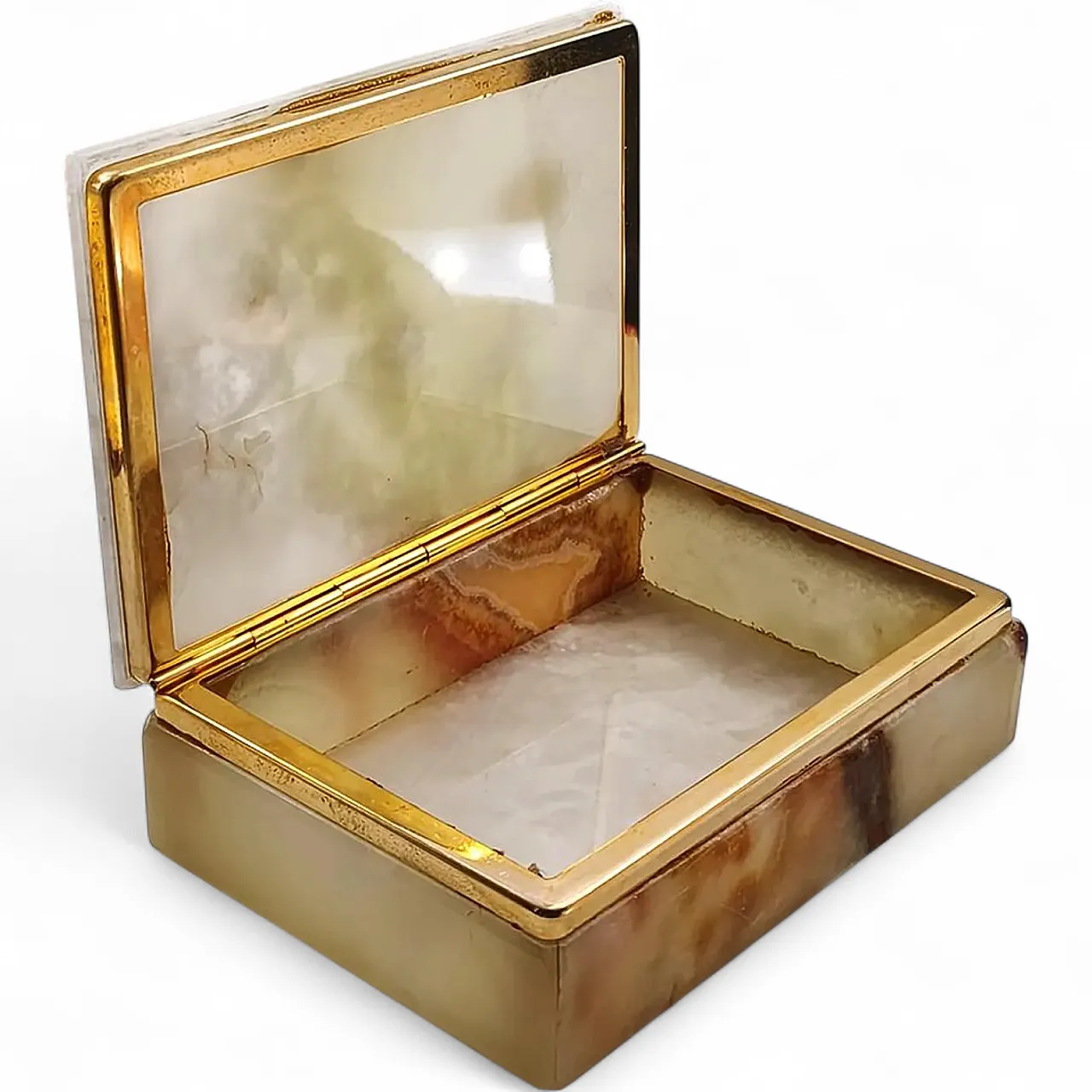 Onyx jewelry box in extra onyx, 1960s 10