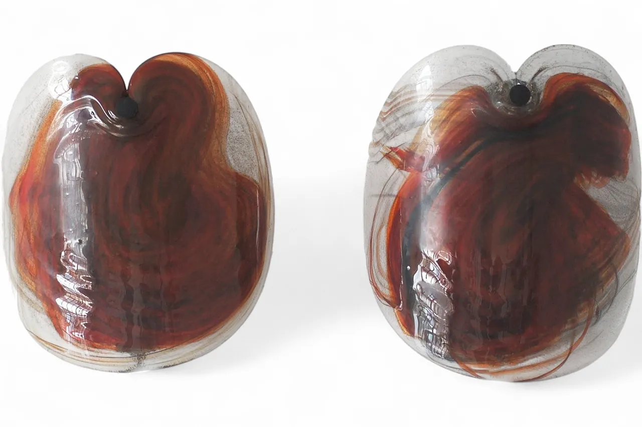Pair of glass sconces by Per Lutken for Holmegaard, 1970s 9