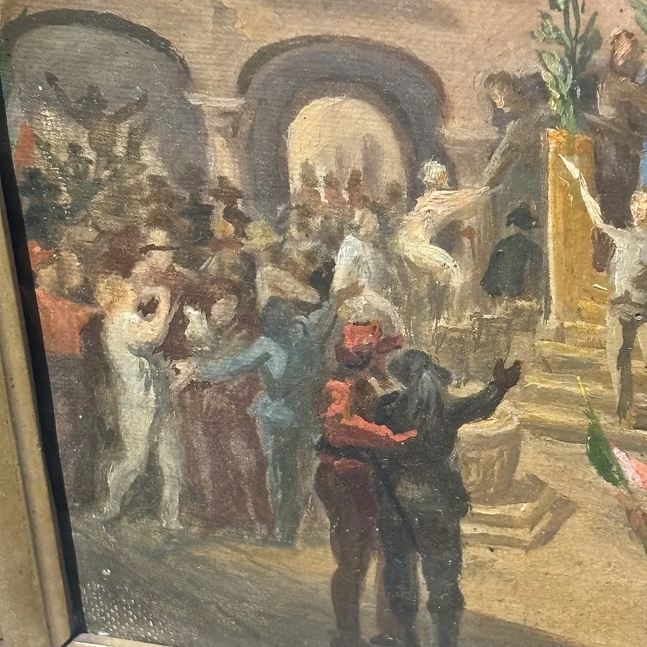 Carlo Ademollo. Antique Oil on canvas 1870 Risorgimento “The victory 5