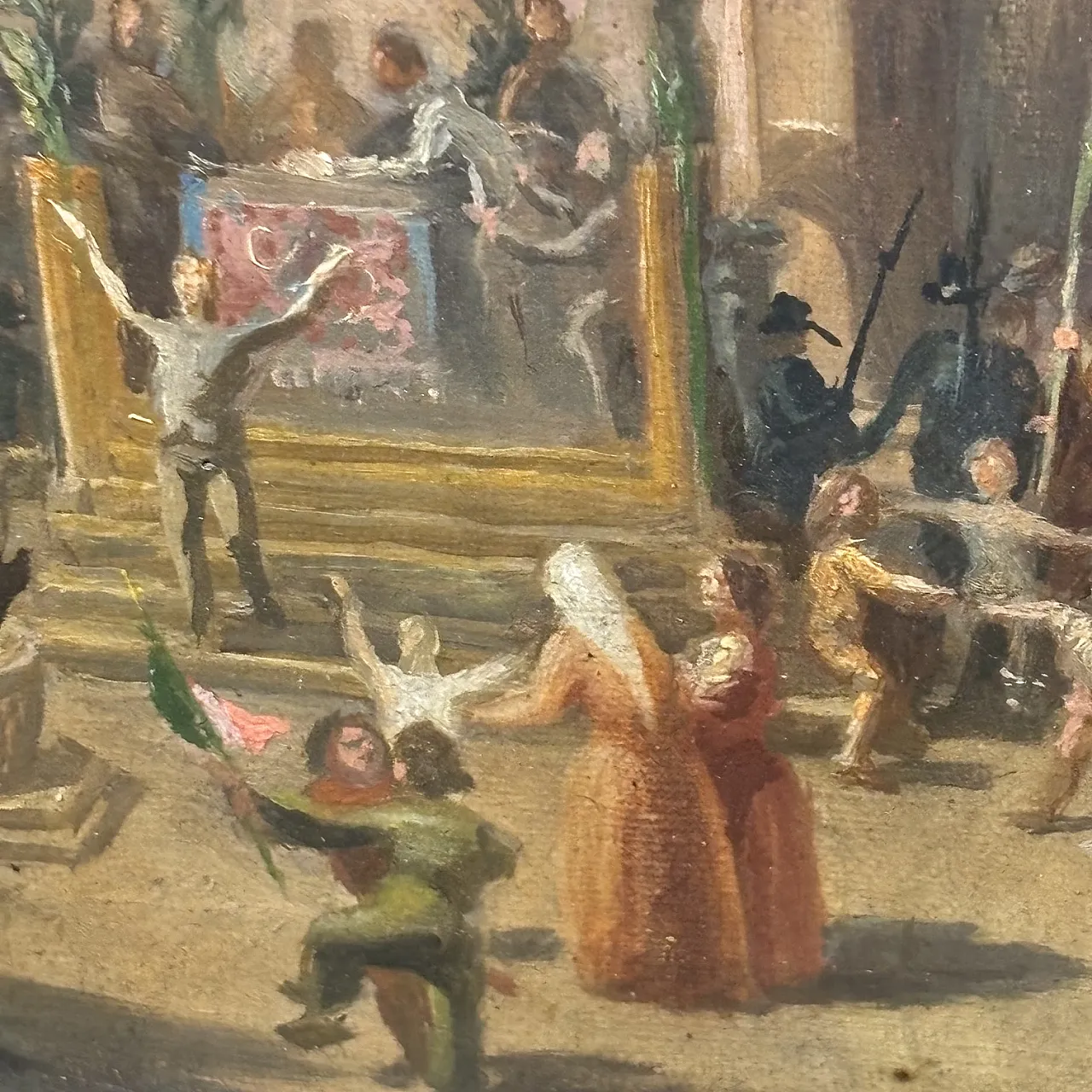 Carlo Ademollo. Antique Oil on canvas 1870 Risorgimento “The victory 6