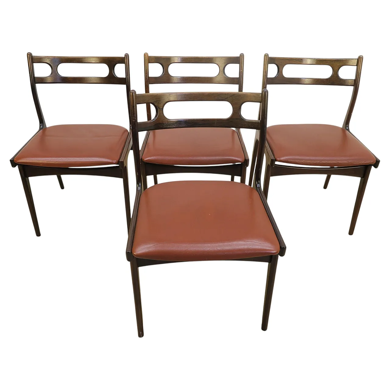 4 Model 138 chairs by Johannes Andersen for Uldum Møbelfabrik, 1960s 1