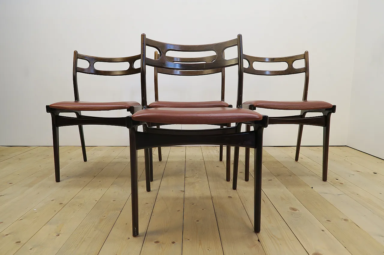 4 Model 138 chairs by Johannes Andersen for Uldum Møbelfabrik, 1960s 2