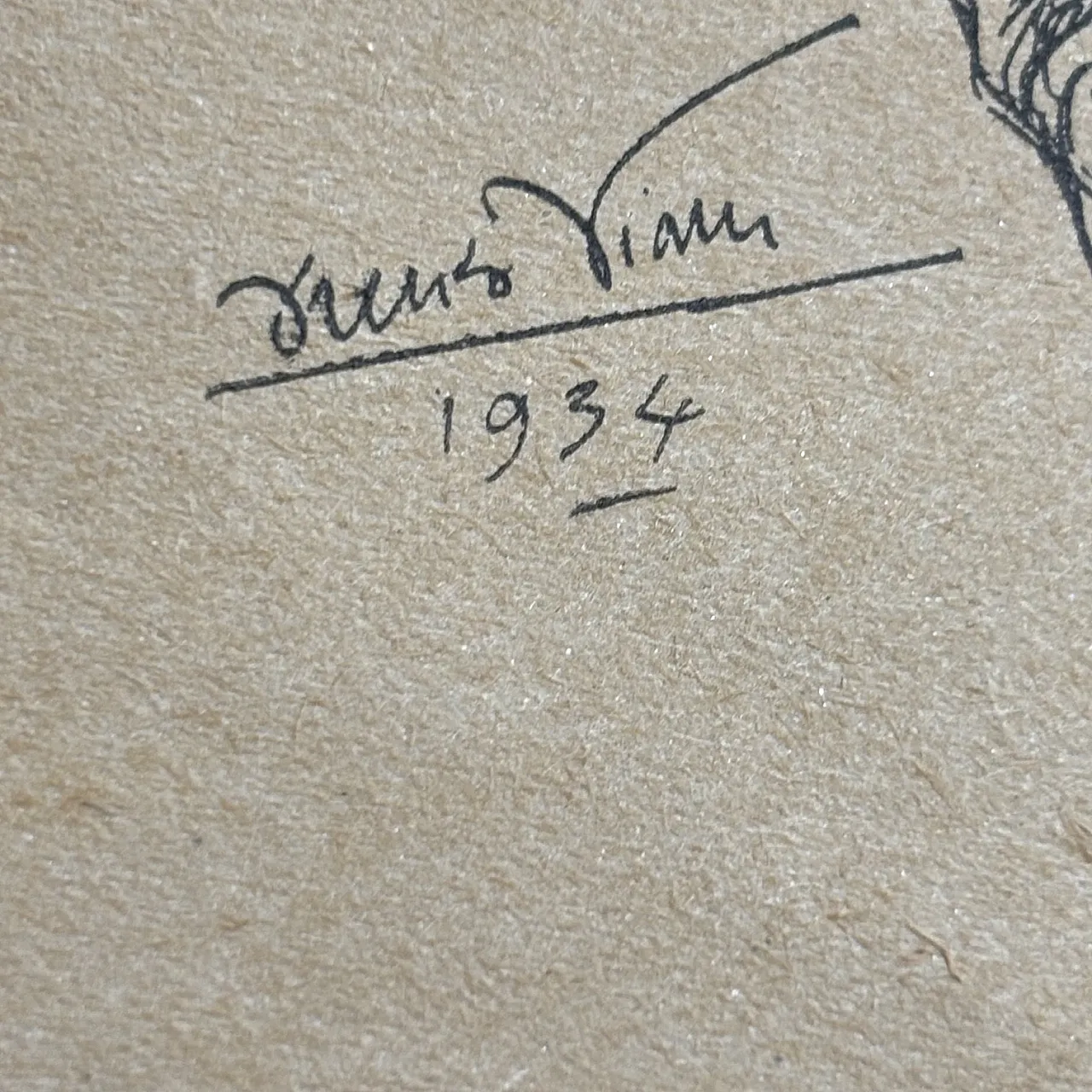 Disegno a china su carta “figure distese “ 1934 Lorenzo Viani 2