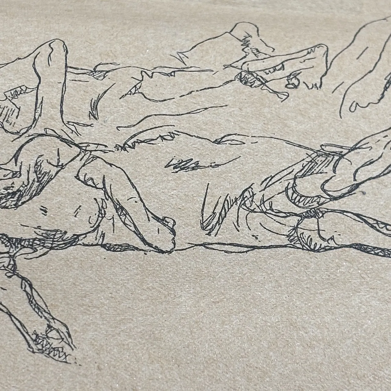Disegno a china su carta “figure distese “ 1934 Lorenzo Viani 4