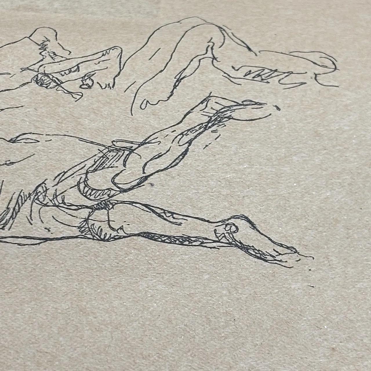 Disegno a china su carta “figure distese “ 1934 Lorenzo Viani 5
