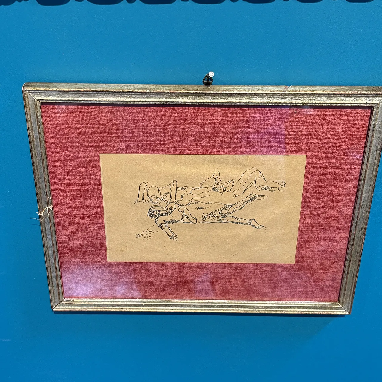 Disegno a china su carta “figure distese “ 1934 Lorenzo Viani 9