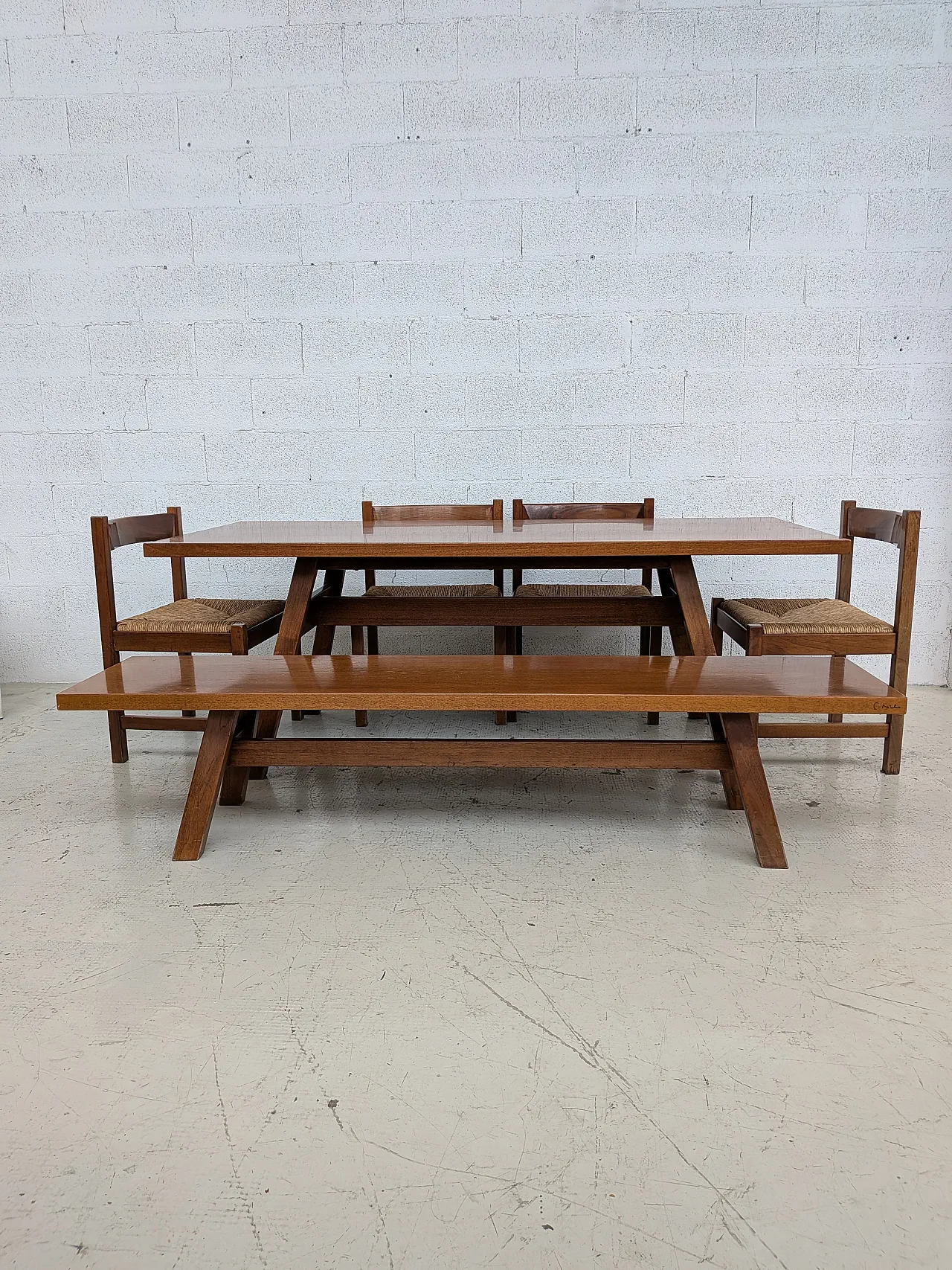 Torbecchia walnut dining set by Giovanni Michelucci for Poltronova 196 2