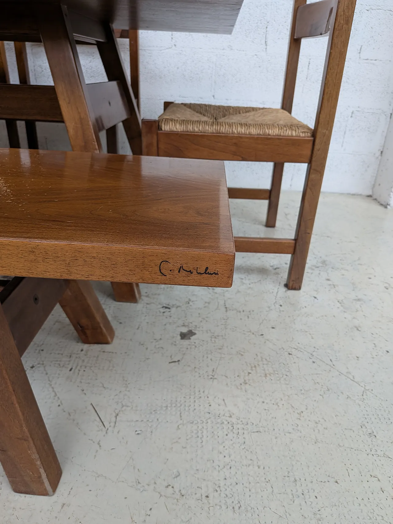 Torbecchia walnut dining set by Giovanni Michelucci for Poltronova 196 4