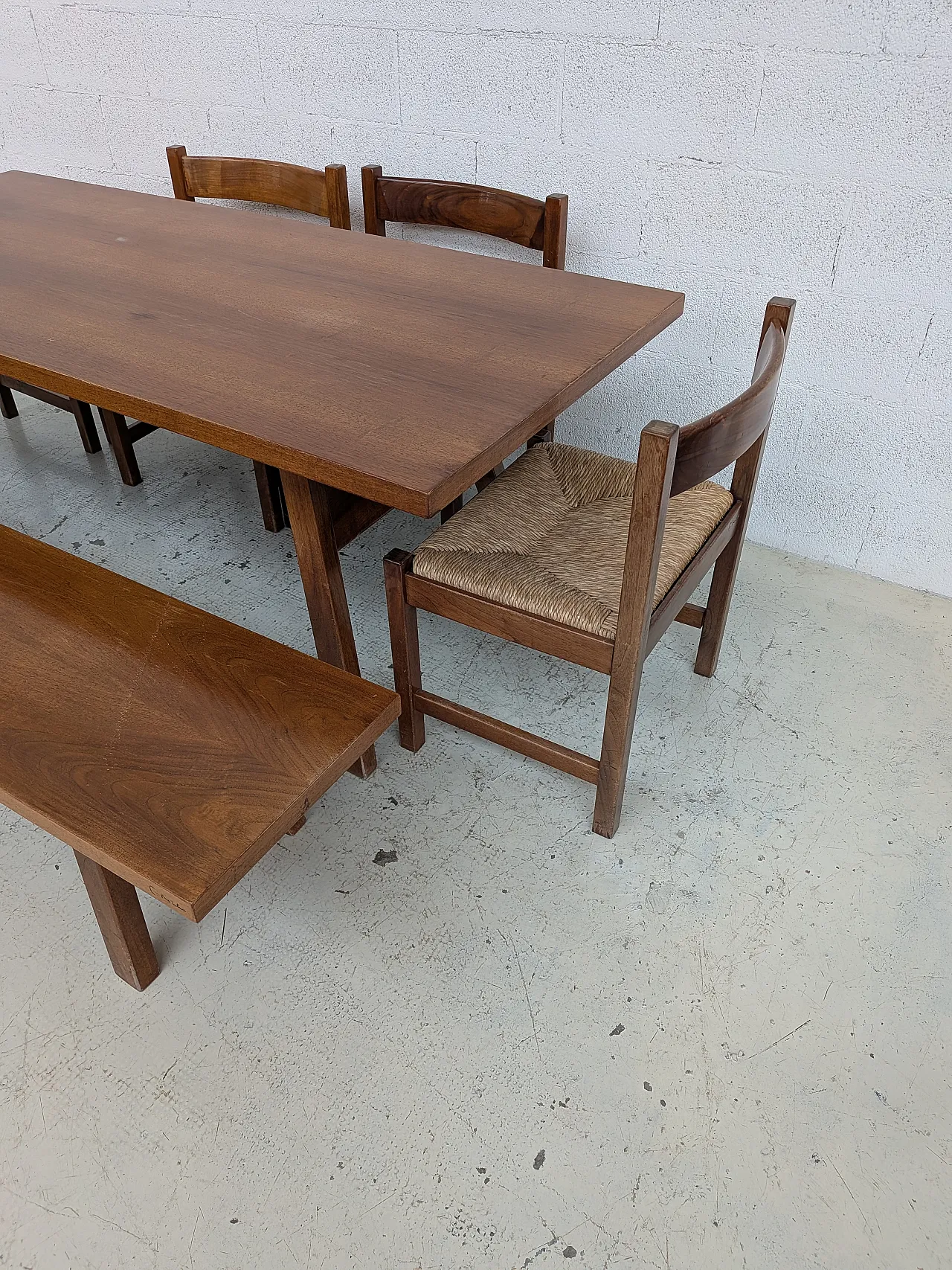 Torbecchia walnut dining set by Giovanni Michelucci for Poltronova 196 8