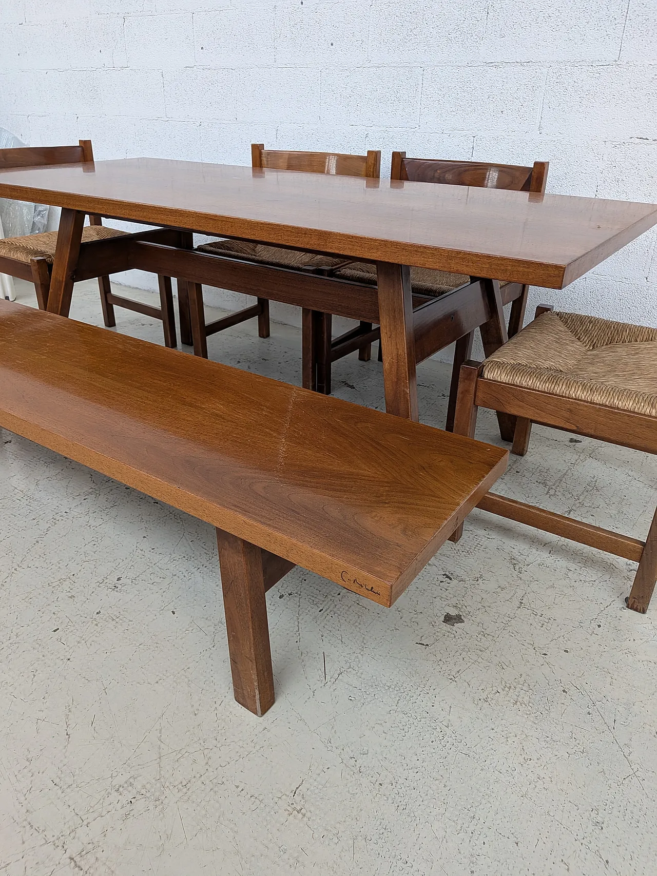 Torbecchia walnut dining set by Giovanni Michelucci for Poltronova 196 11