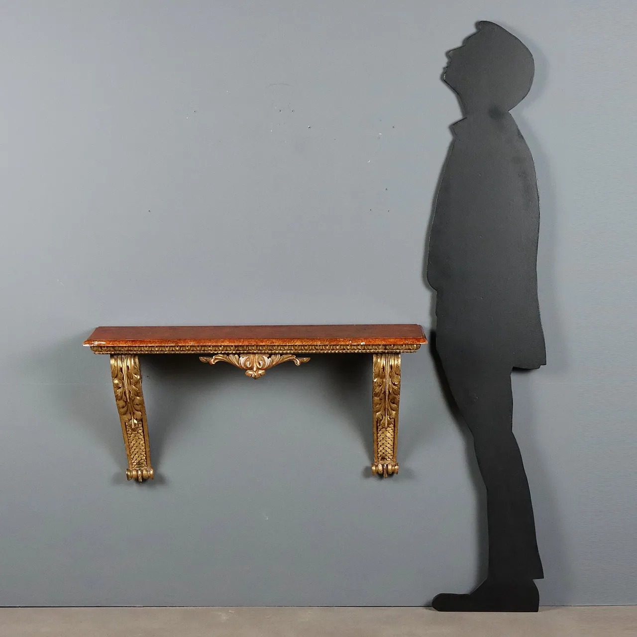 Carved and gilded wooden console table, 19th century 2