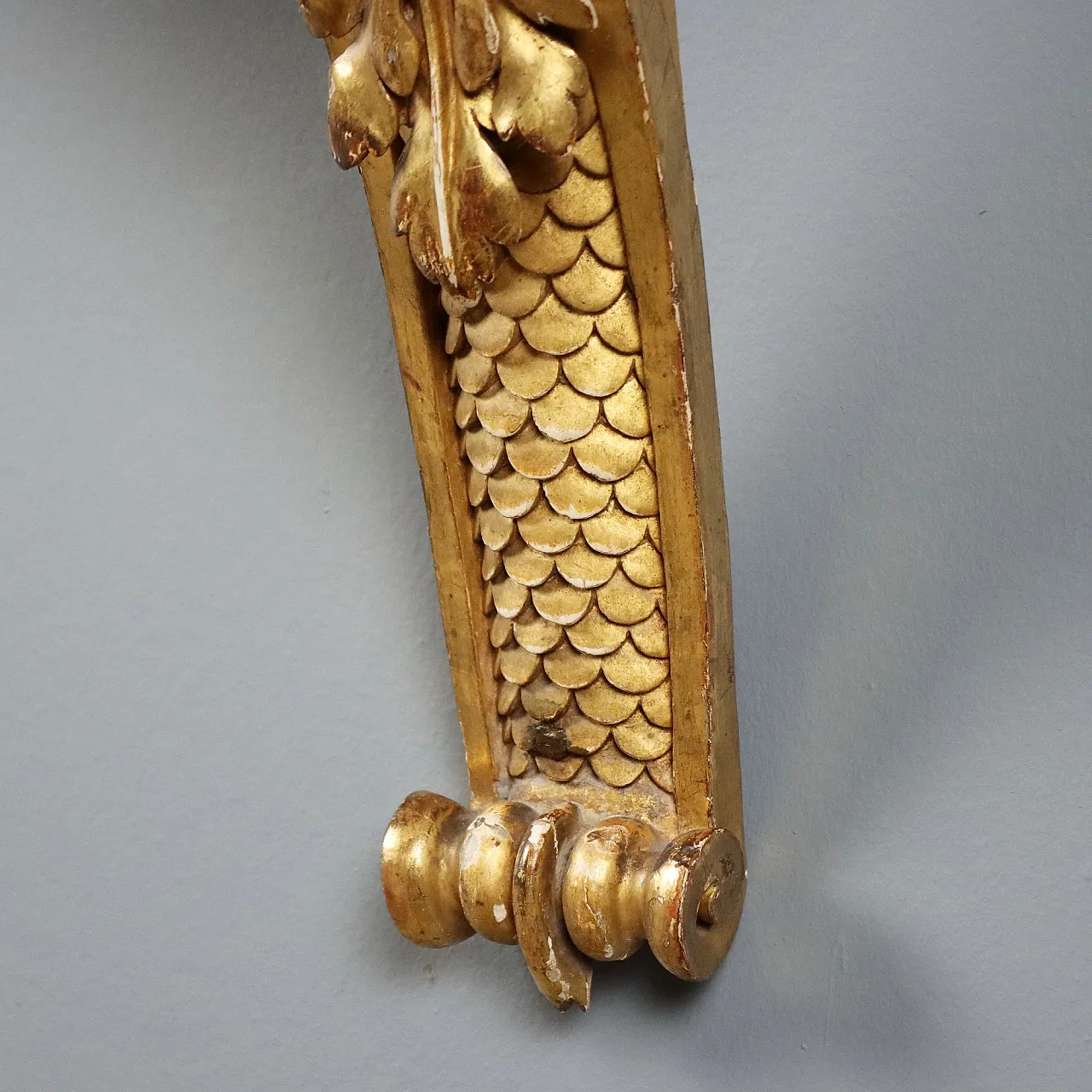 Carved and gilded wooden console table, 19th century 7