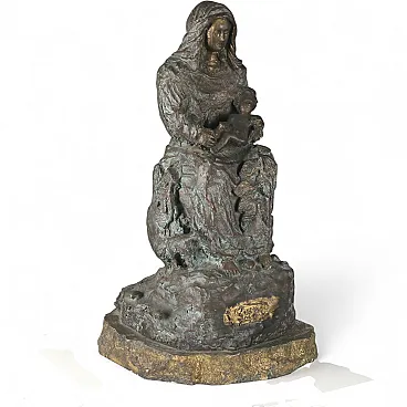 Madonna con Bambino in bronzo, '900