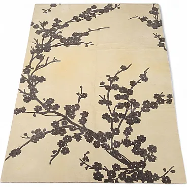 Floral Gabbeh rug in wool, 20th century