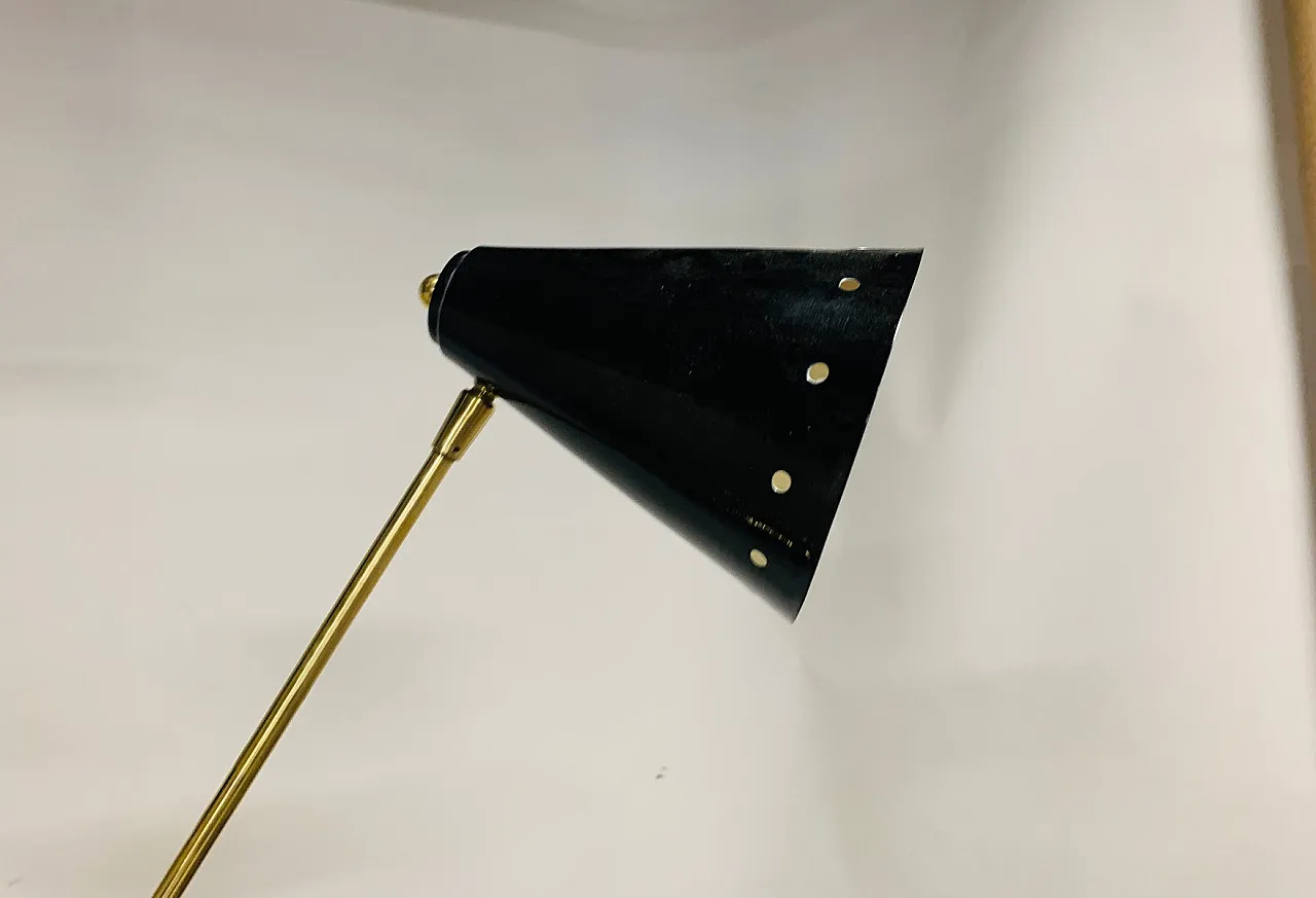 Brass chandelier with cones and adjustable stems, 1950s 9
