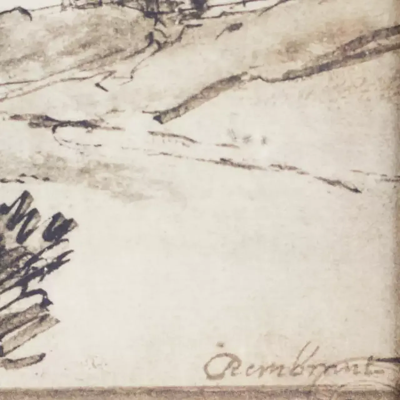 Paesaggio con canale, penna e inchiostro, '800 2