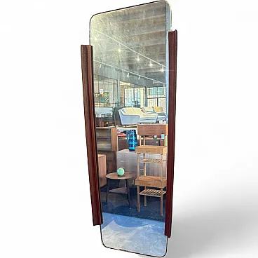 Irregular mirror with teak side frame, 1960s