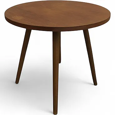 Round teak coffee table, 1960s
