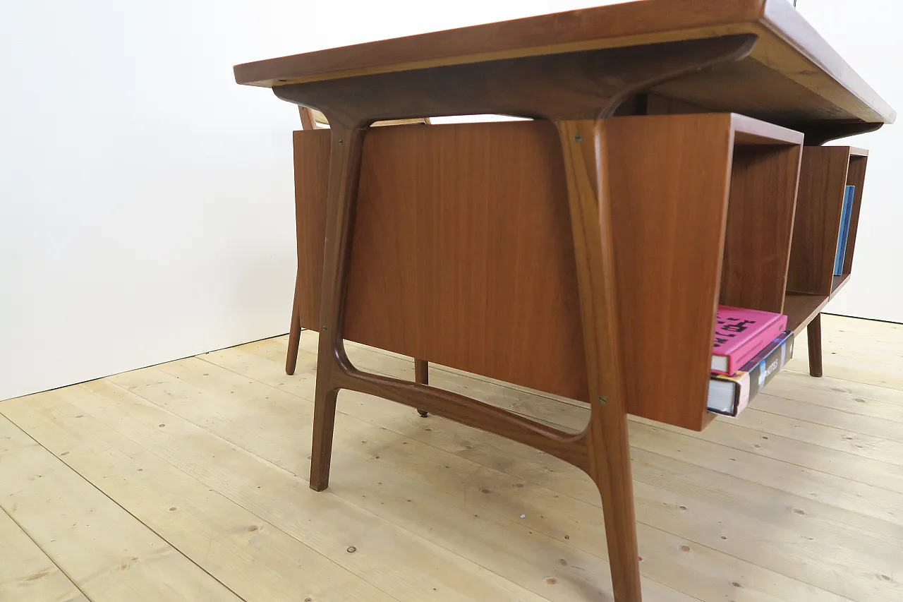 Mid-Century teak desk with drawers, 1960s 8