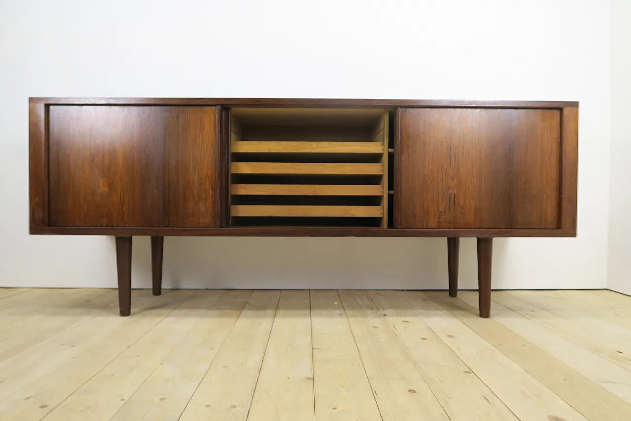 Rosewood sideboard with sliding doors, 1960s 7