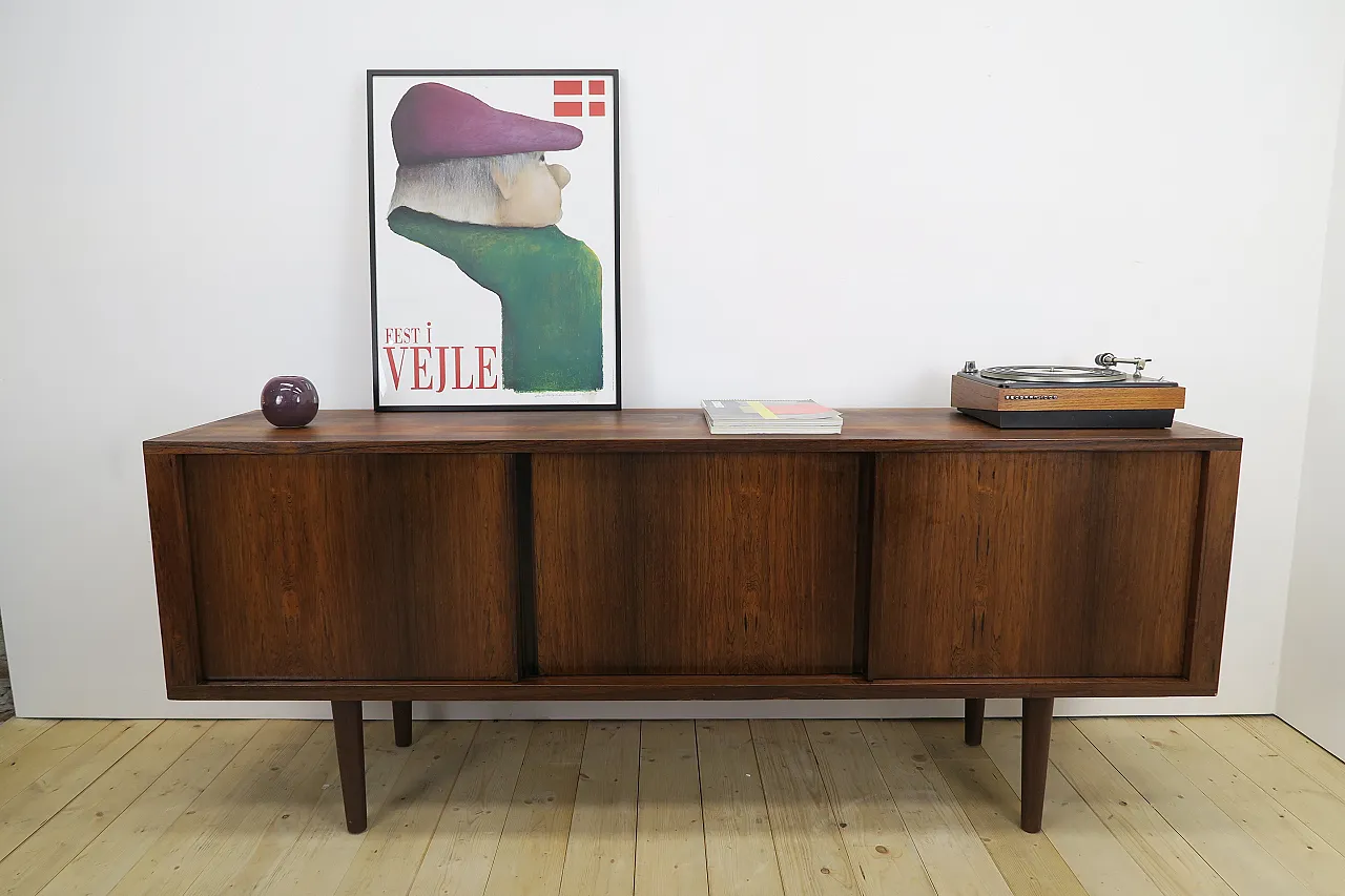 Rosewood sideboard with sliding doors, 1960s 11